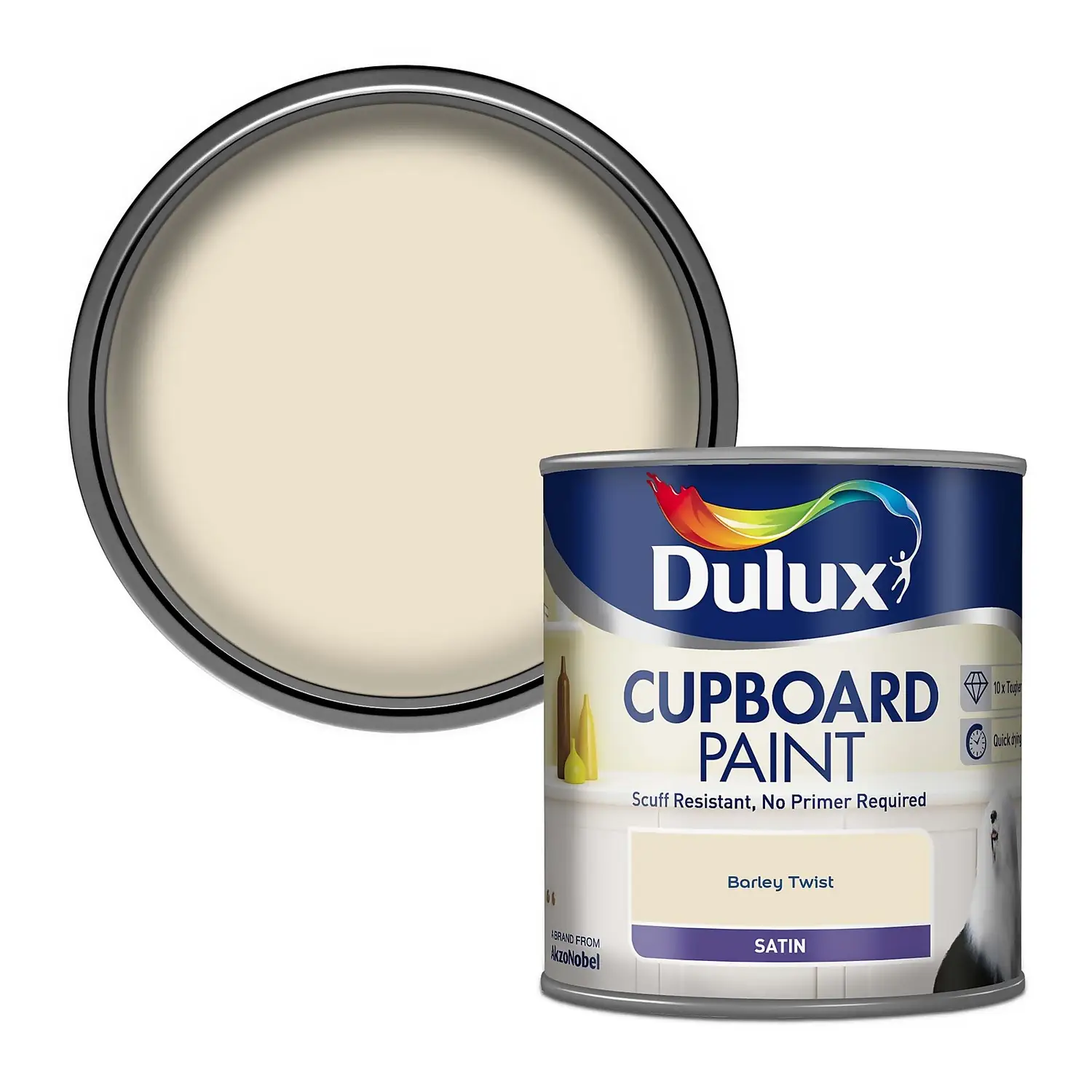 Dulux Realife Cupboard Paint Barley White - 600ml 1 Dulux Realife Cupboard Paint Barley White - 600ml
