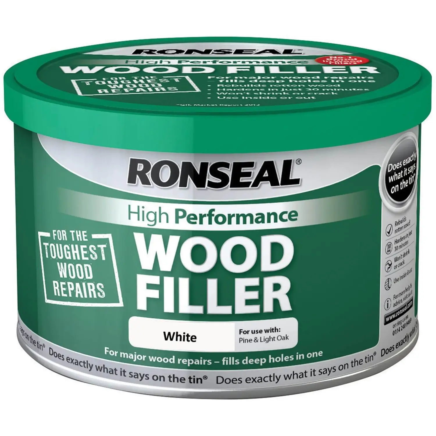 Ronseal High Performance Wood Filler - White - 275g 1 Ronseal High Performance Wood Filler - White - 275g