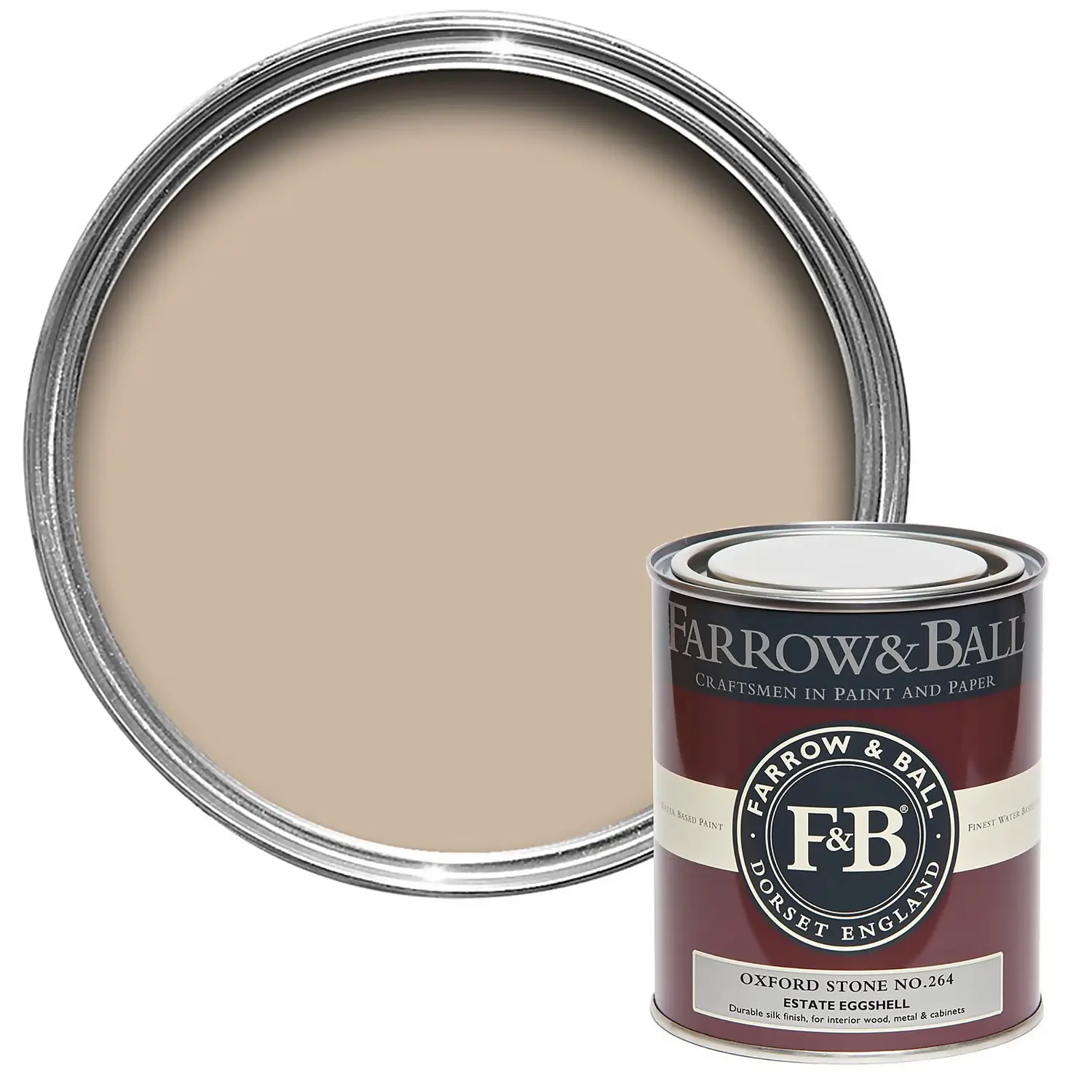Farrow & Ball Estate Eggshell Paint Oxford Stone - 750ml 1 Farrow & Ball Estate Eggshell Paint Oxford Stone - 750ml
