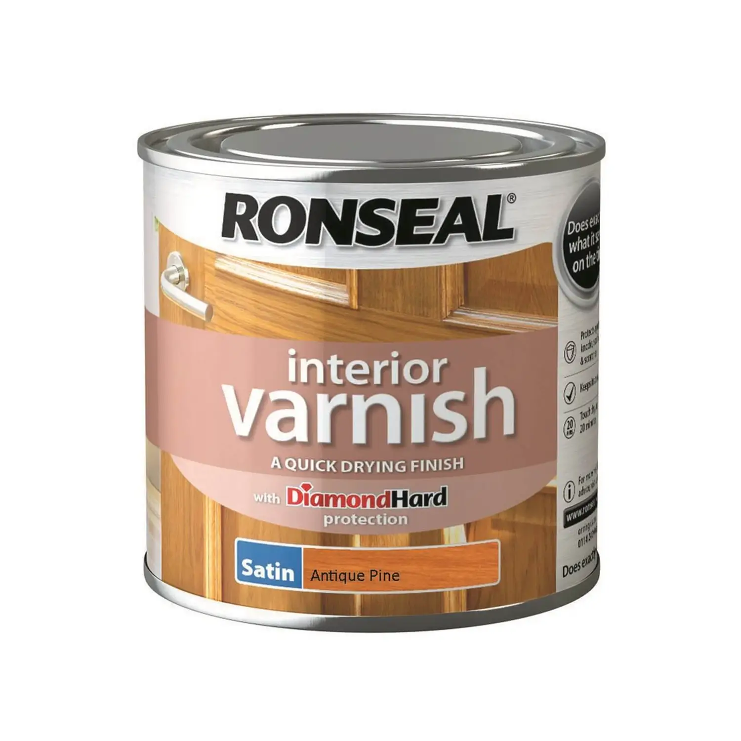 Ronseal Interior Varnish Satin Antique Pine - 250ml 1 Ronseal Interior Varnish Satin Antique Pine - 250ml
