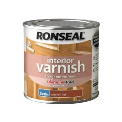 Ronseal Interior Varnish Satin Medium Oak - 250ml
