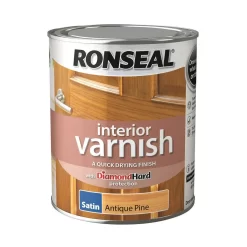 Ronseal Interior Varnish Satin Antique Pine - 750ml