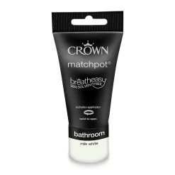 Crown Breatheasy Bathroom - Milk White - Mid Sheen Paint - 40ml -Paint And Decorating 12813924 1844857364645347