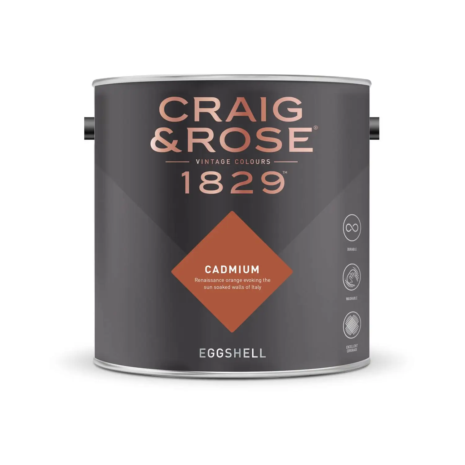 Craig & Rose 1829 Eggshell Paint Cadmium - 2.5L 2 Craig & Rose 1829 Eggshell Paint Cadmium - 2.5L - Image 2