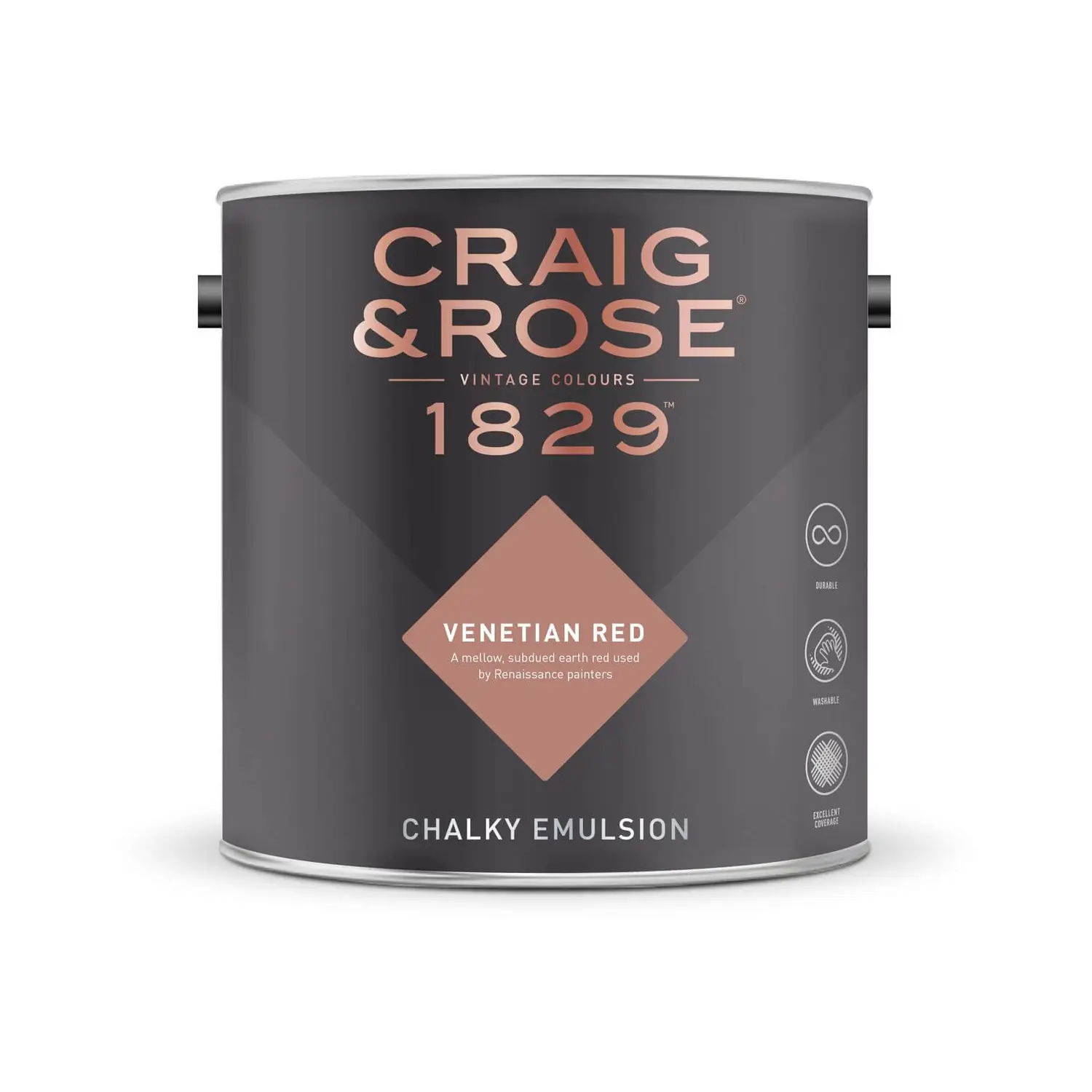 Craig & Rose 1829 Chalky Matt Emulsion Paint Venetian Red - 2.5L 2 Craig & Rose 1829 Chalky Matt Emulsion Paint Venetian Red - 2.5L - Image 2