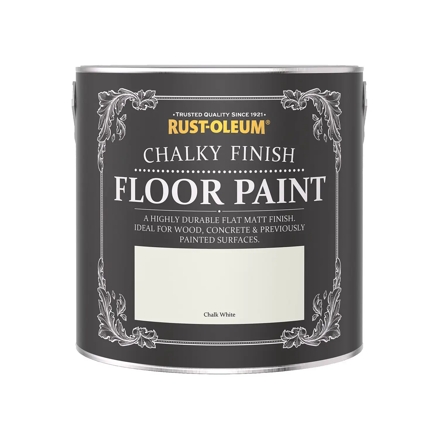 Rust-Oleum Chalky Floor Paint Chalk White - 2.5L 4 Rust-Oleum Chalky Floor Paint Chalk White - 2.5L - Image 4