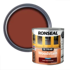 Ronseal 10 Year Woodstain Deep Mahogany Satin - 750ml