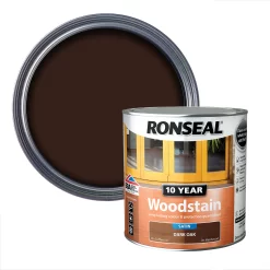 Ronseal 10 Year Woodstain Dark Oak Satin - 750ml