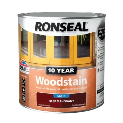 Ronseal 10 Year Woodstain Deep Mahogany Satin - 2.5L -Paint And Decorating 12820829 1234831917755760