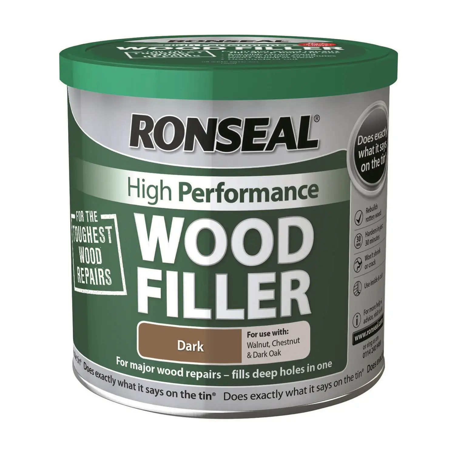 Ronseal High Performance Wood Filler Dark - 550g 1 Ronseal High Performance Wood Filler Dark - 550g