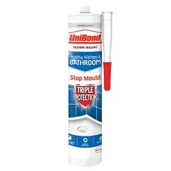 UniBond Triple Protect Kitchen And Bathroom Sealant Translucent Cartridge - 291g