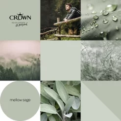 Crown Walls & Ceilings Matt Emulsion Paint Mellow Sage - 5L -Paint And Decorating 12832352 2064969530087387