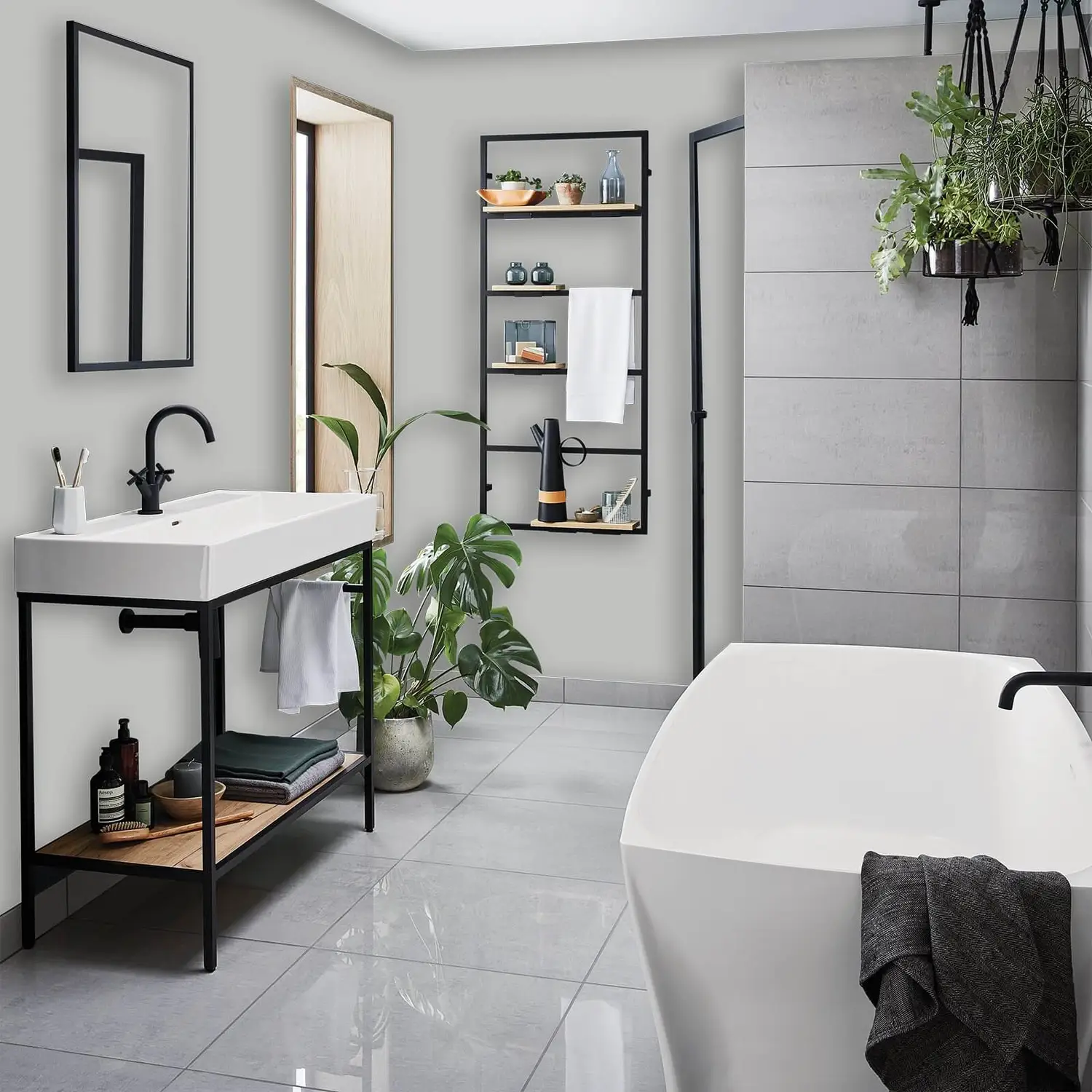 Homebase Bathroom Mid Sheen Paint - Grey Fox 2.5L 3 Homebase Bathroom Mid Sheen Paint - Grey Fox 2.5L - Image 3