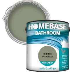 Homebase Bathroom Mid Sheen Paint - Chinese Evergreen 2.5L