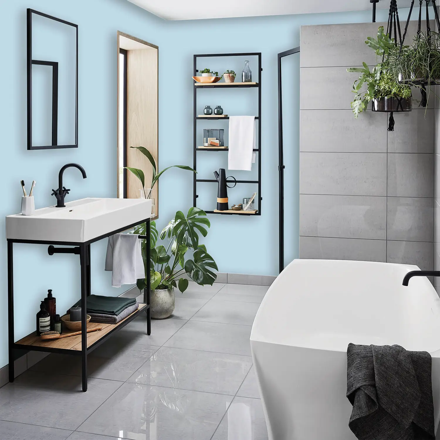 Homebase Bathroom Mid Sheen Paint - Blue Lace 2.5L 3 Homebase Bathroom Mid Sheen Paint - Blue Lace 2.5L - Image 3