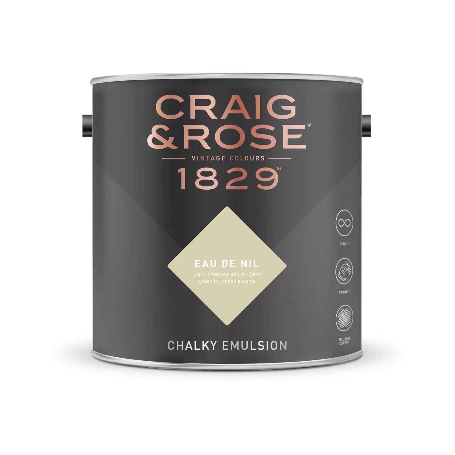 Craig & Rose 1829 Chalky Emulsion Paint Eau De Nil - 5L 2 Craig & Rose 1829 Chalky Emulsion Paint Eau De Nil - 5L - Image 2