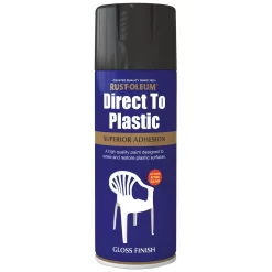 Rust-Oleum Direct To Plastic Spray Paint - Black - 400ml