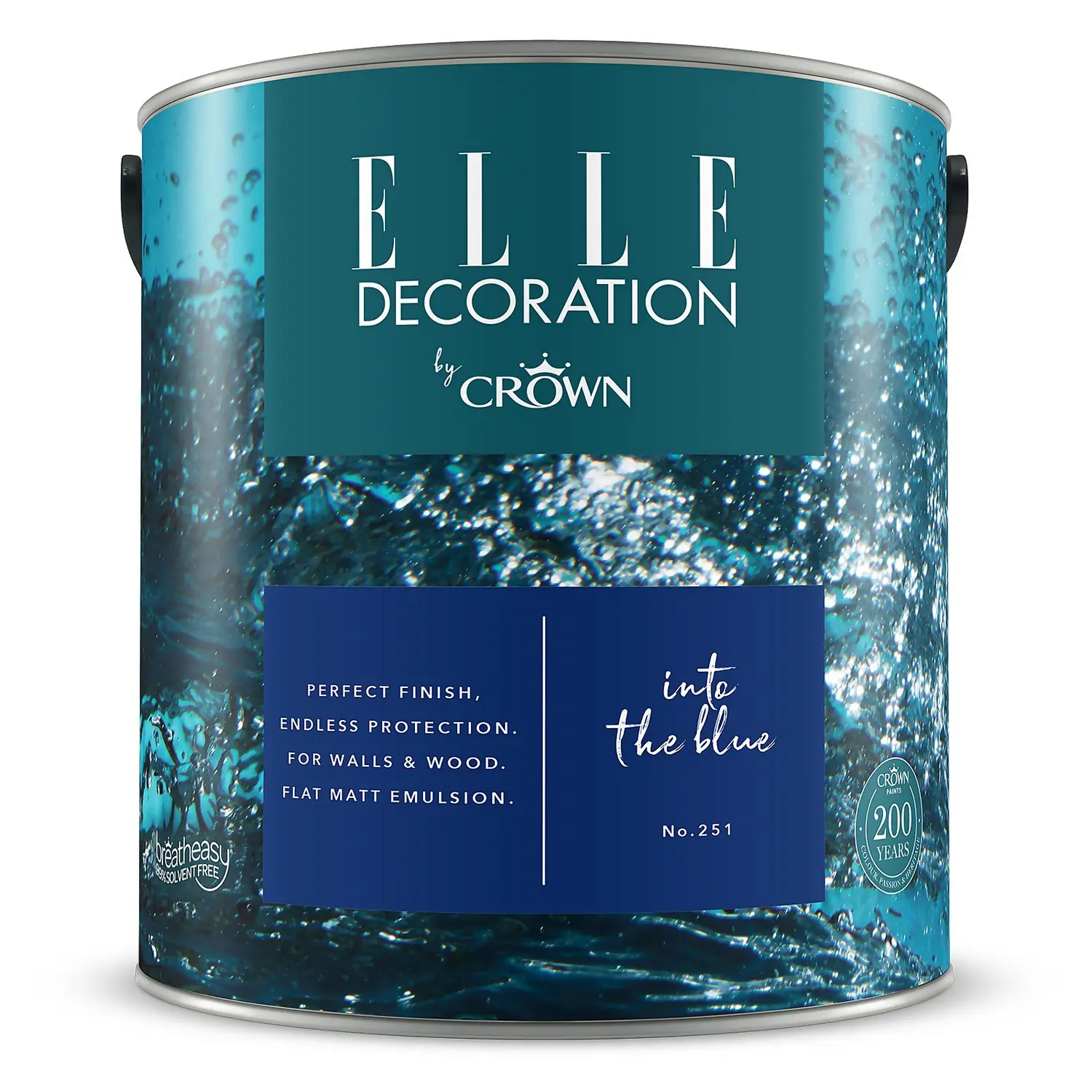 ELLE Decoration By Crown Flat Matt Paint Into The Blue - 2.5L 7 ELLE Decoration By Crown Flat Matt Paint Into The Blue - 2.5L - Image 7