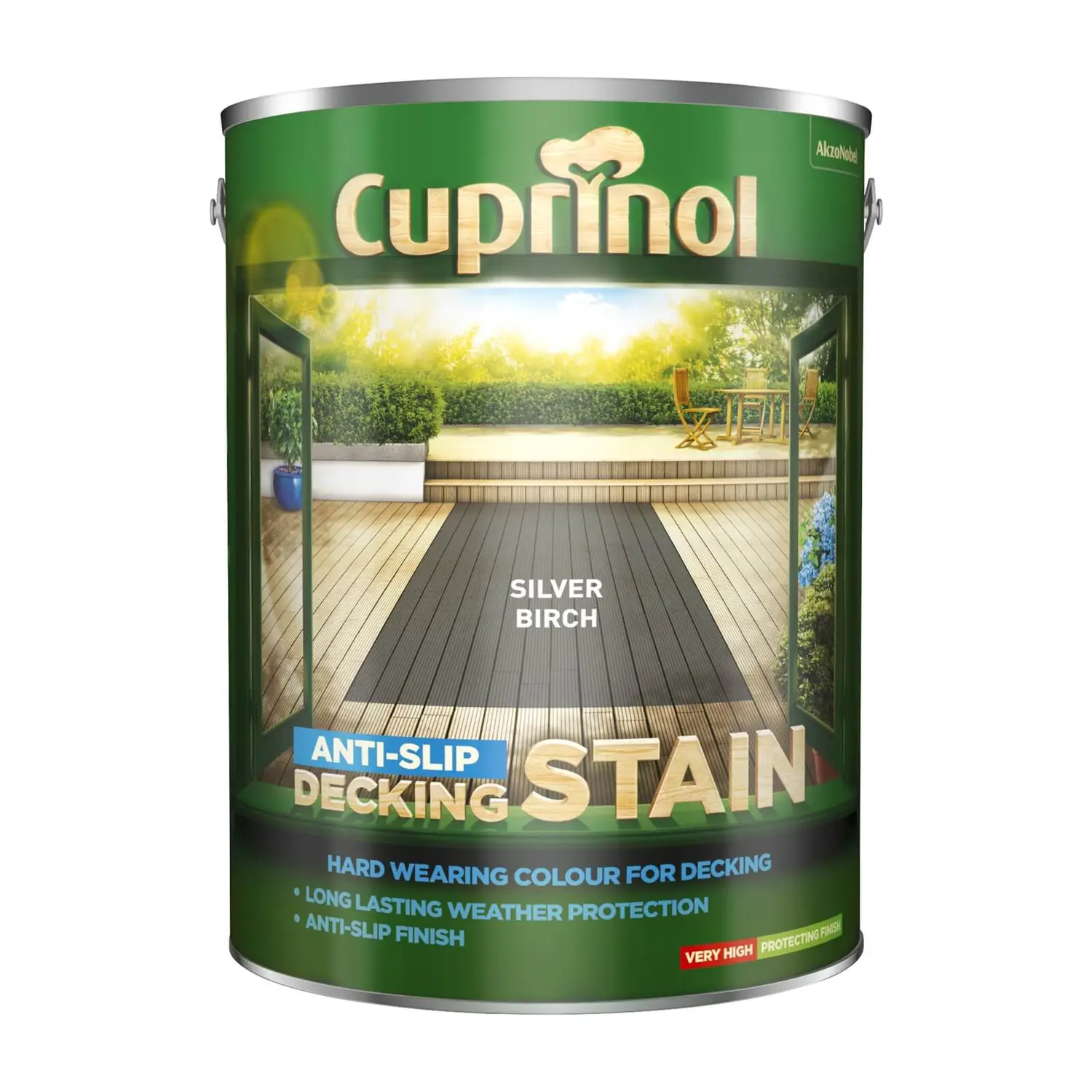 Cuprinol Anti-Slip Decking Stain - Silver Birch - 5L 1 Cuprinol Anti-Slip Decking Stain - Silver Birch - 5L