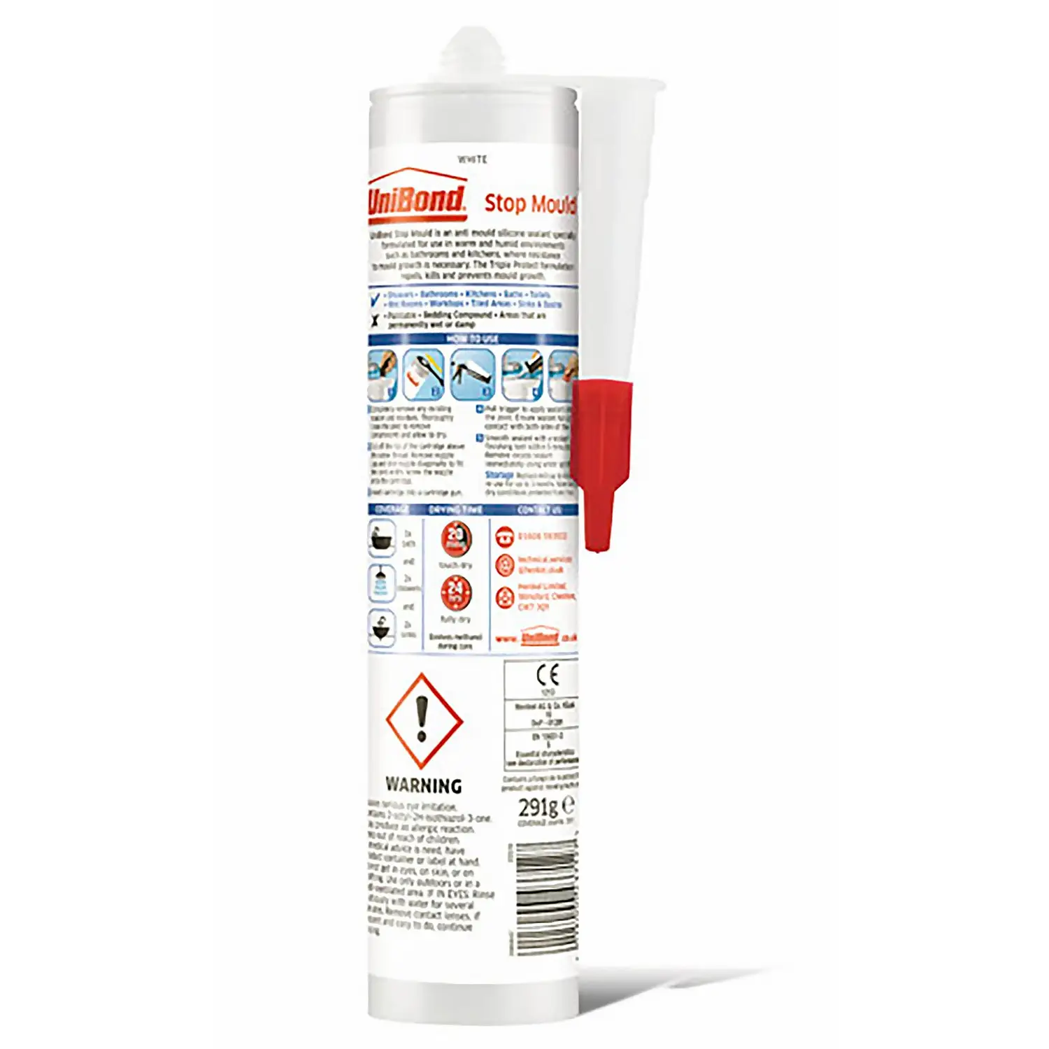 UniBond Triple Protect Kitchen And Bathroom Sealant - White Cartridge 291g 2 UniBond Triple Protect Kitchen And Bathroom Sealant - White Cartridge 291g - Image 2