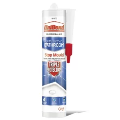 UniBond Triple Protect Kitchen And Bathroom Sealant - White Cartridge 291g