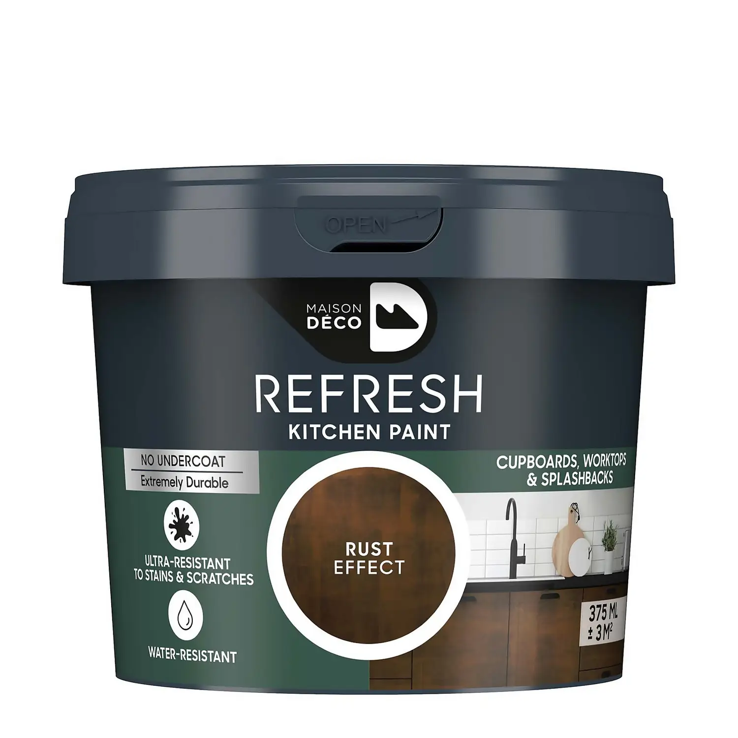 Maison Deco Refresh Kitchen Cupboards, Worktops & Splashbacks Paint Rust Effect - 375ml 1 Maison Deco Refresh Kitchen Cupboards, Worktops & Splashbacks Paint Rust Effect - 375ml
