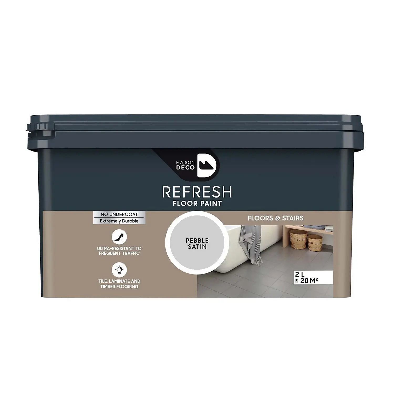 Maison Deco Refresh Floor & Stairs Paint Pebble - 2L 1 Maison Deco Refresh Floor & Stairs Paint Pebble - 2L