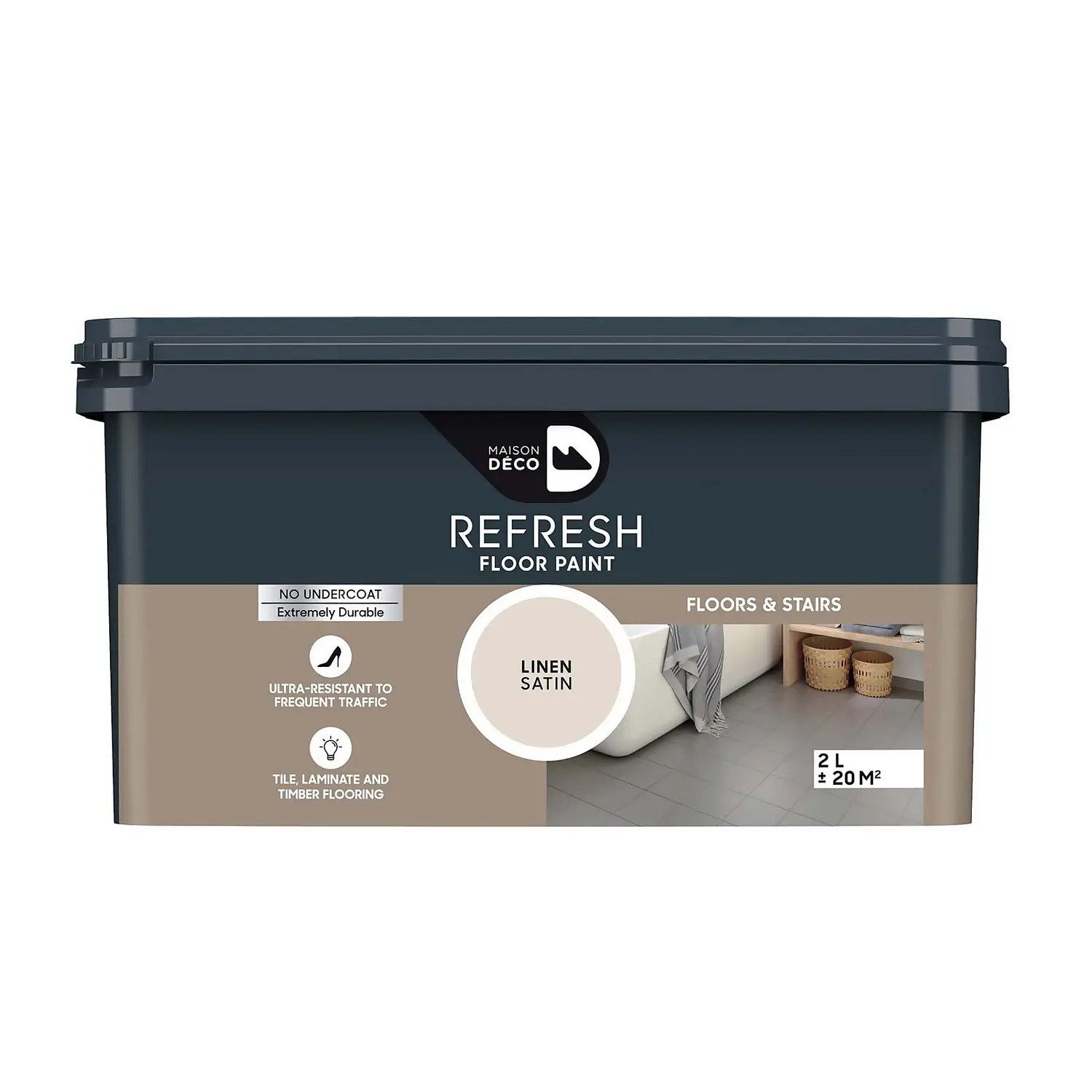Maison Deco Refresh Floor & Stairs Paint Linen - 2L 1 Maison Deco Refresh Floor & Stairs Paint Linen - 2L