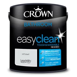 Crown Easyclean® Mouldguard+ Bathroom Mid Sheen Washable Multi Surface Paint Soft Steel® - 2.5 L -Paint And Decorating 12886778 1174853416077435