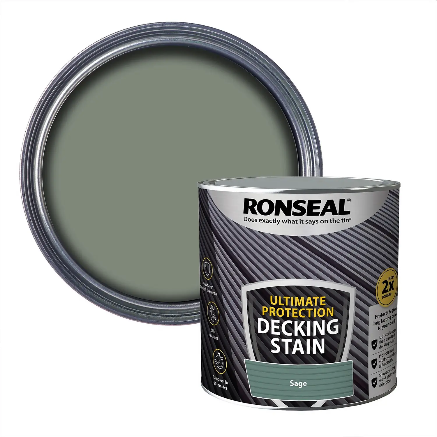 Ronseal Ultimate Protection Decking Stain Sage - 2.5L 1 Ronseal Ultimate Protection Decking Stain Sage - 2.5L