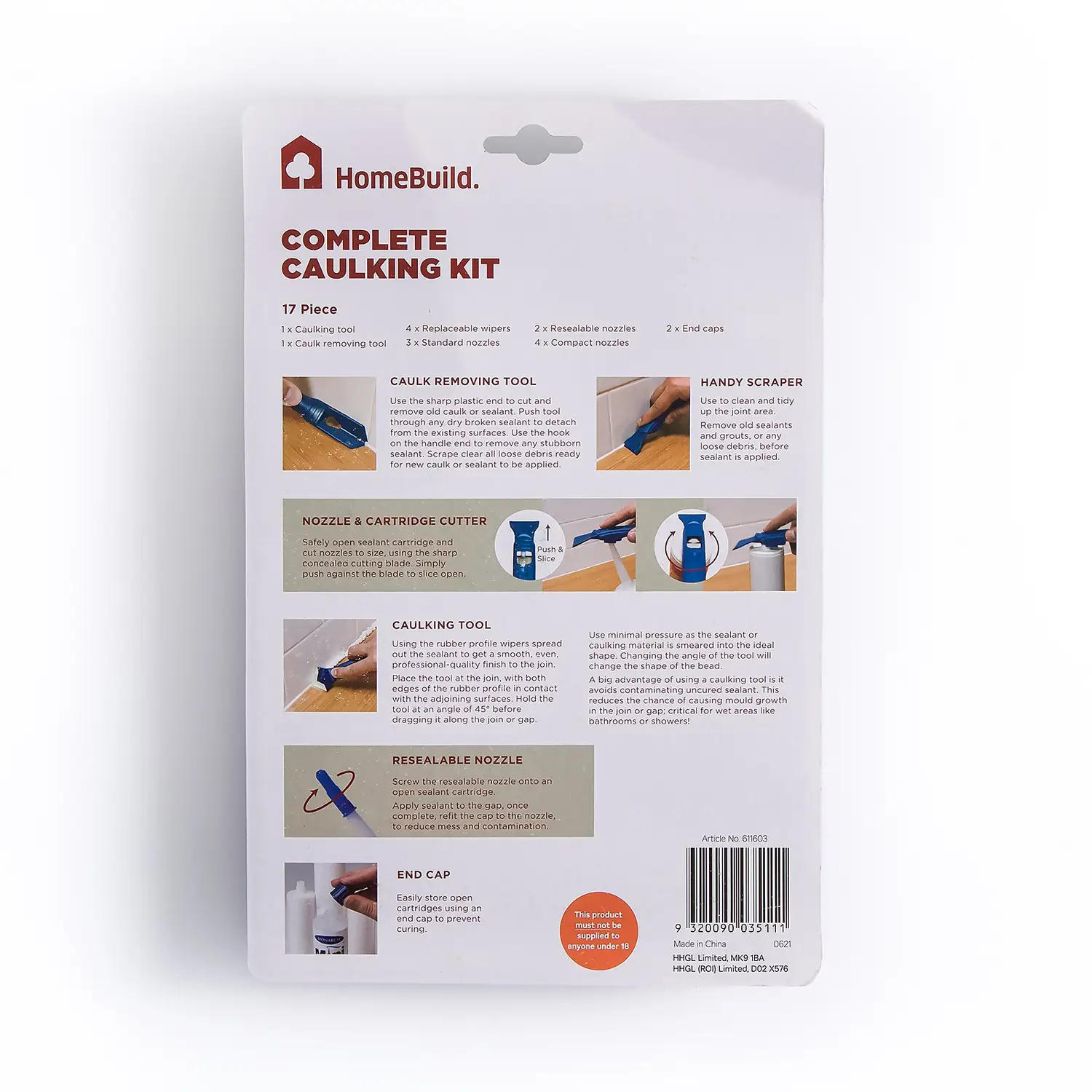 Homebuild 17 Piece Caulking Kit 2 Homebuild 17 Piece Caulking Kit - Image 2