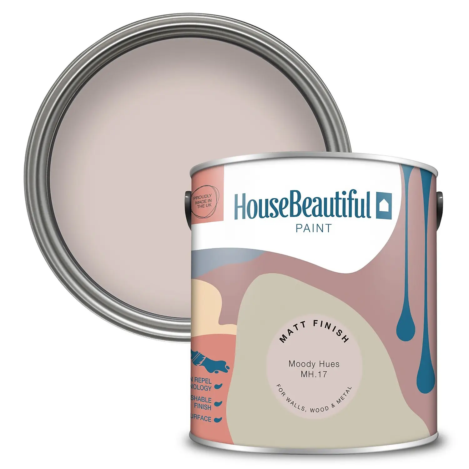 House Beautiful Durable Matt Emulsion Multi-Surface Paint Moody Hues MH.17 - 2.5L 1 House Beautiful Durable Matt Emulsion Multi-Surface Paint Moody Hues MH.17 - 2.5L