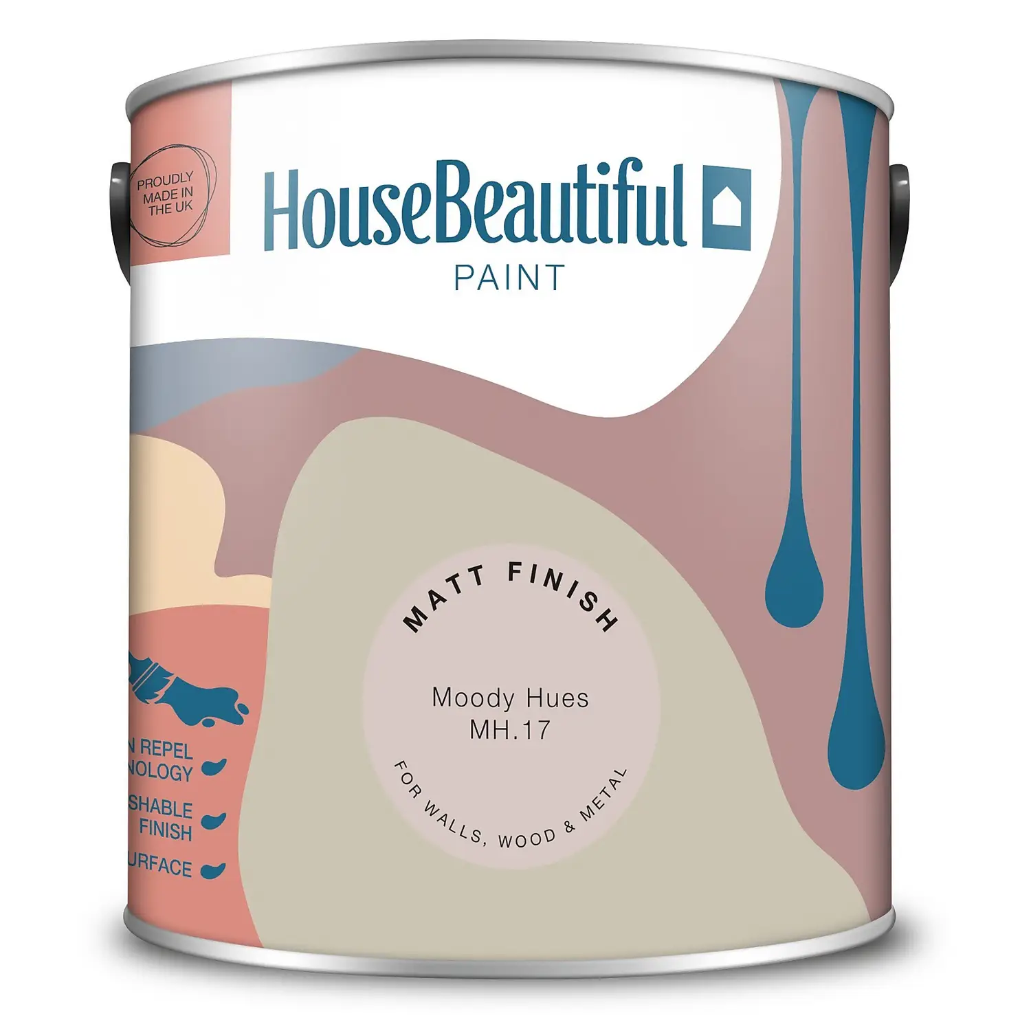 House Beautiful Durable Matt Emulsion Multi-Surface Paint Moody Hues MH.17 - 2.5L 6 House Beautiful Durable Matt Emulsion Multi-Surface Paint Moody Hues MH.17 - 2.5L - Image 6
