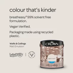 Crown Matt Emulsion Paint Organic Cloth - 2.5L -Paint And Decorating 13807023 1364964054618955