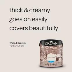 Crown Matt Emulsion Paint Organic Cloth - 2.5L -Paint And Decorating 13807023 4094964054534550
